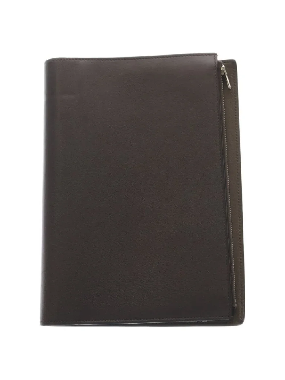 Hermes Eazip Verso Swift Leather Note Cover Book Notebook Brown Agenda